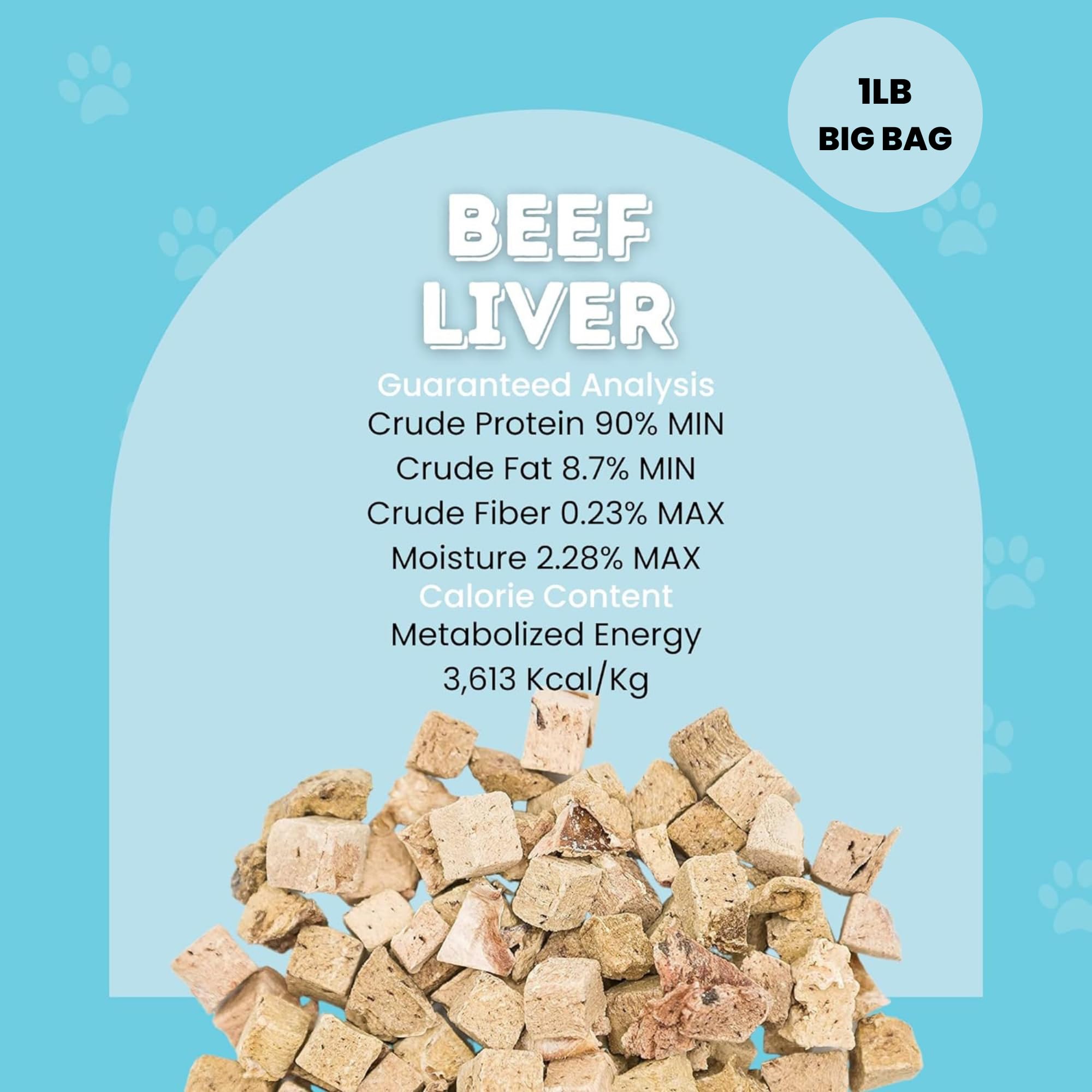 Hotspot Pets Freeze Dried Beef Liver Treats ingredients label highlights 100% beef liver.