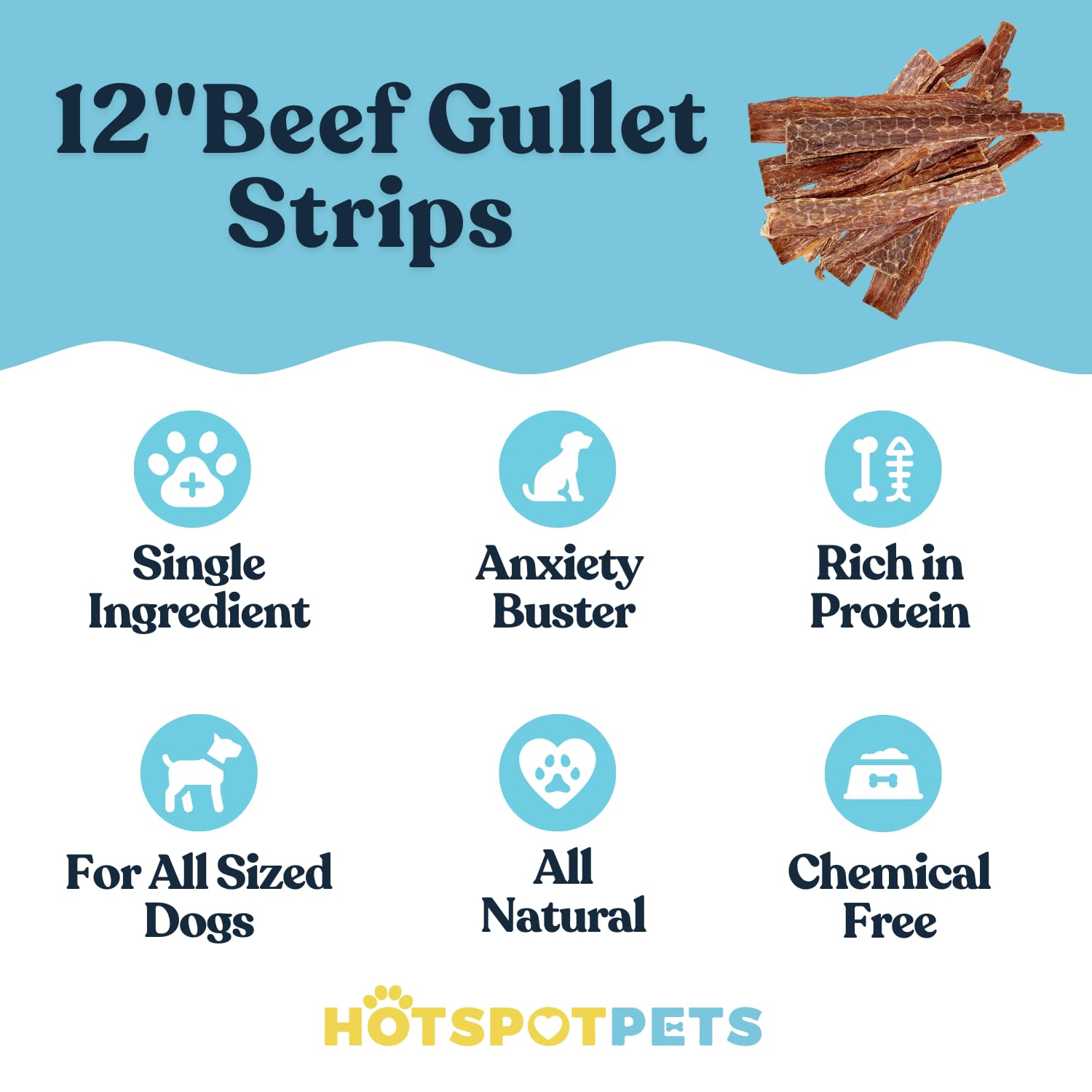 HotSpot Pets grass-fed beef esophagus closeup texture highlighting natural crunch.
