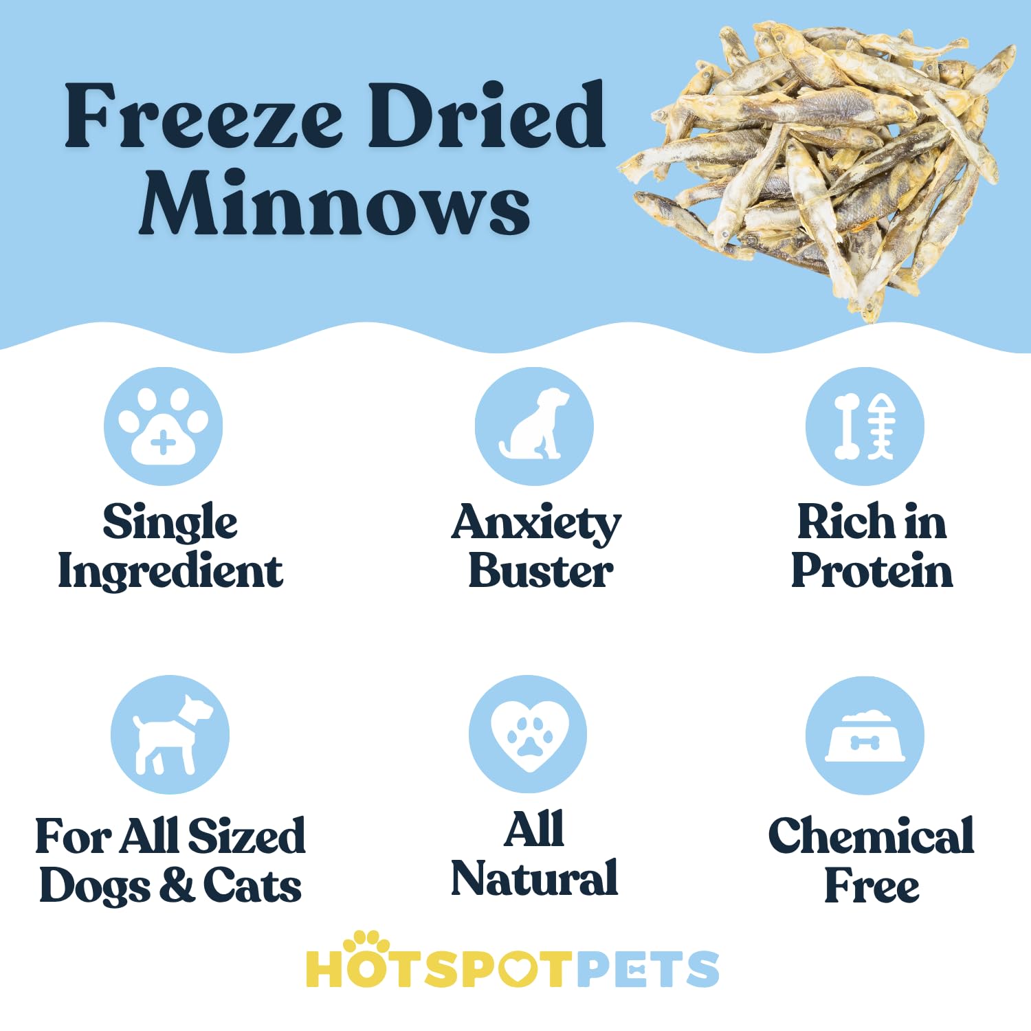 Hotspot Pets minnows treats cat and dog serving a flavorful protein snack