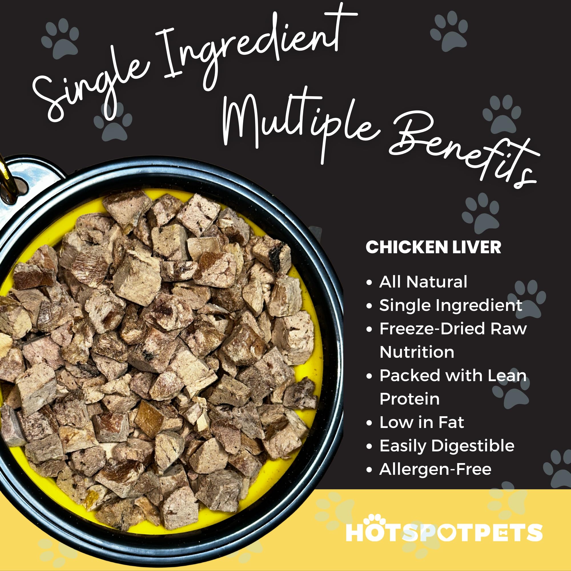 Hotspot Pets single-ingredient label emphasizes natural, grain-free nutrition.