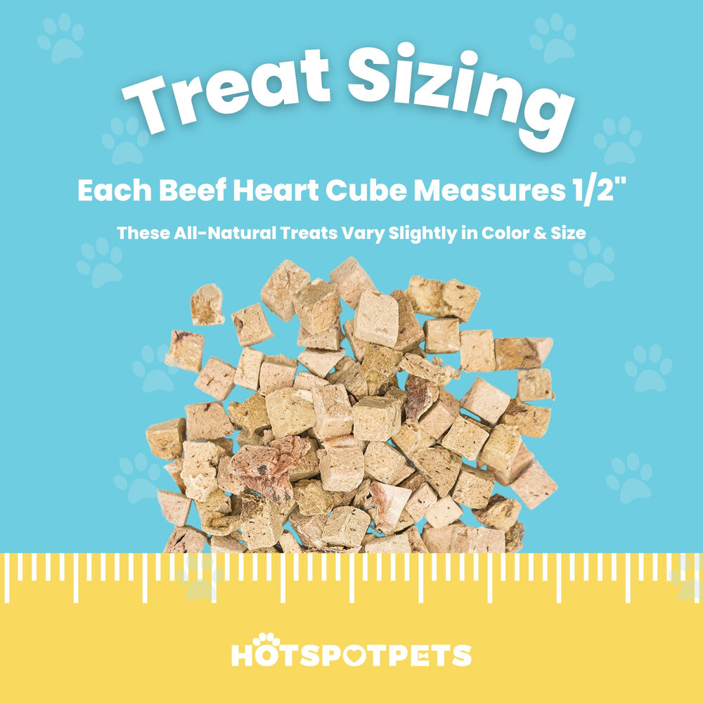 Hotspot Pets single-ingredient beef heart treat, low fat and calorie-conscious