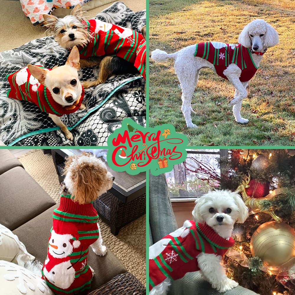 Hotumn snowman dog sweater knit-detail emphasizes soft acrylic warmth and easy wear