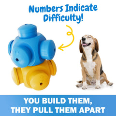 HOUNDGAMES dog puzzle toy level-3 sustains attention with moderate complexity during play.