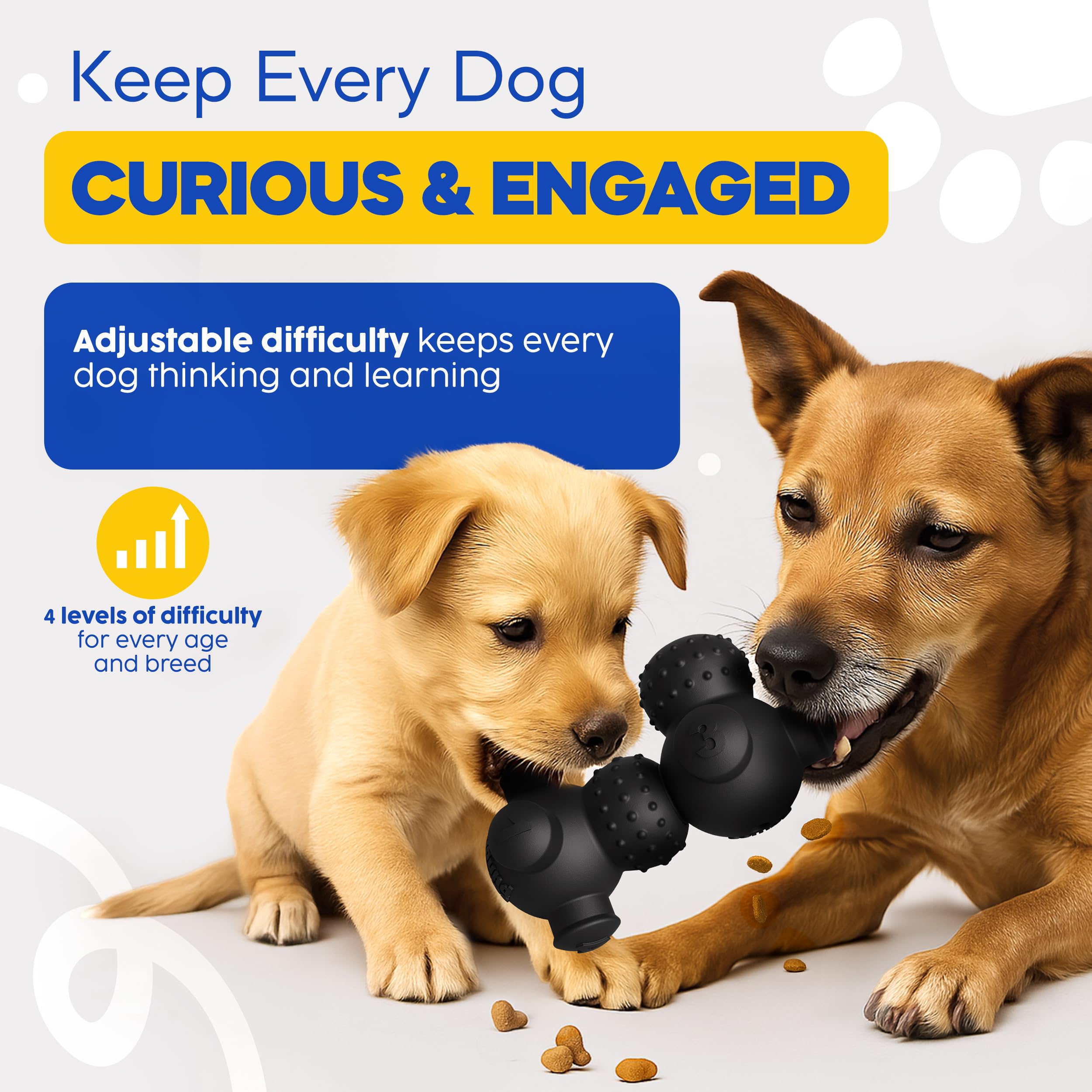 HOUNDGAMES durable rubber dog puzzle toy closeup highlighting chew-safe material