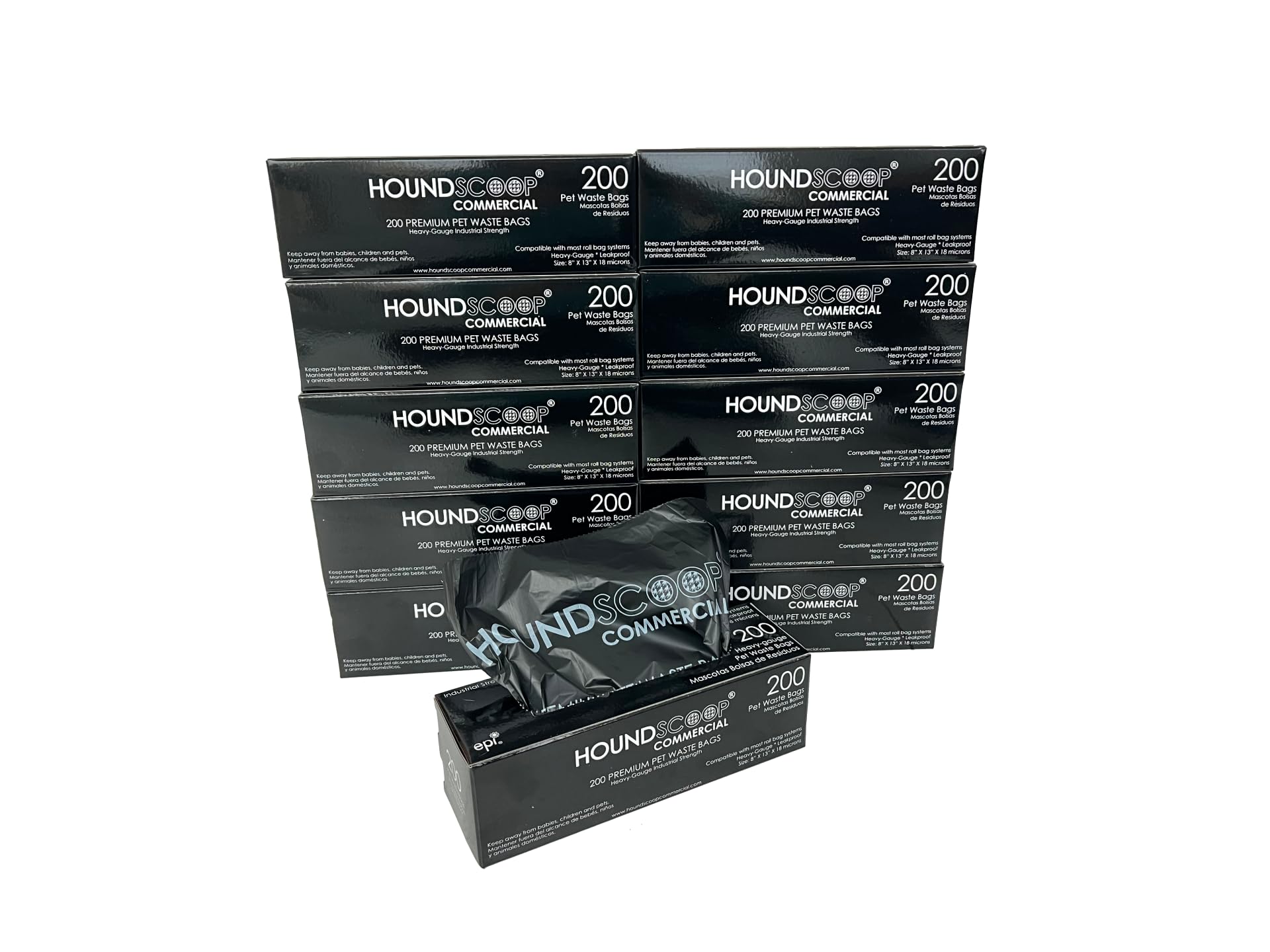 HOUNDSCOOP case of 2000 pet waste bags ready for bulk dispenser use