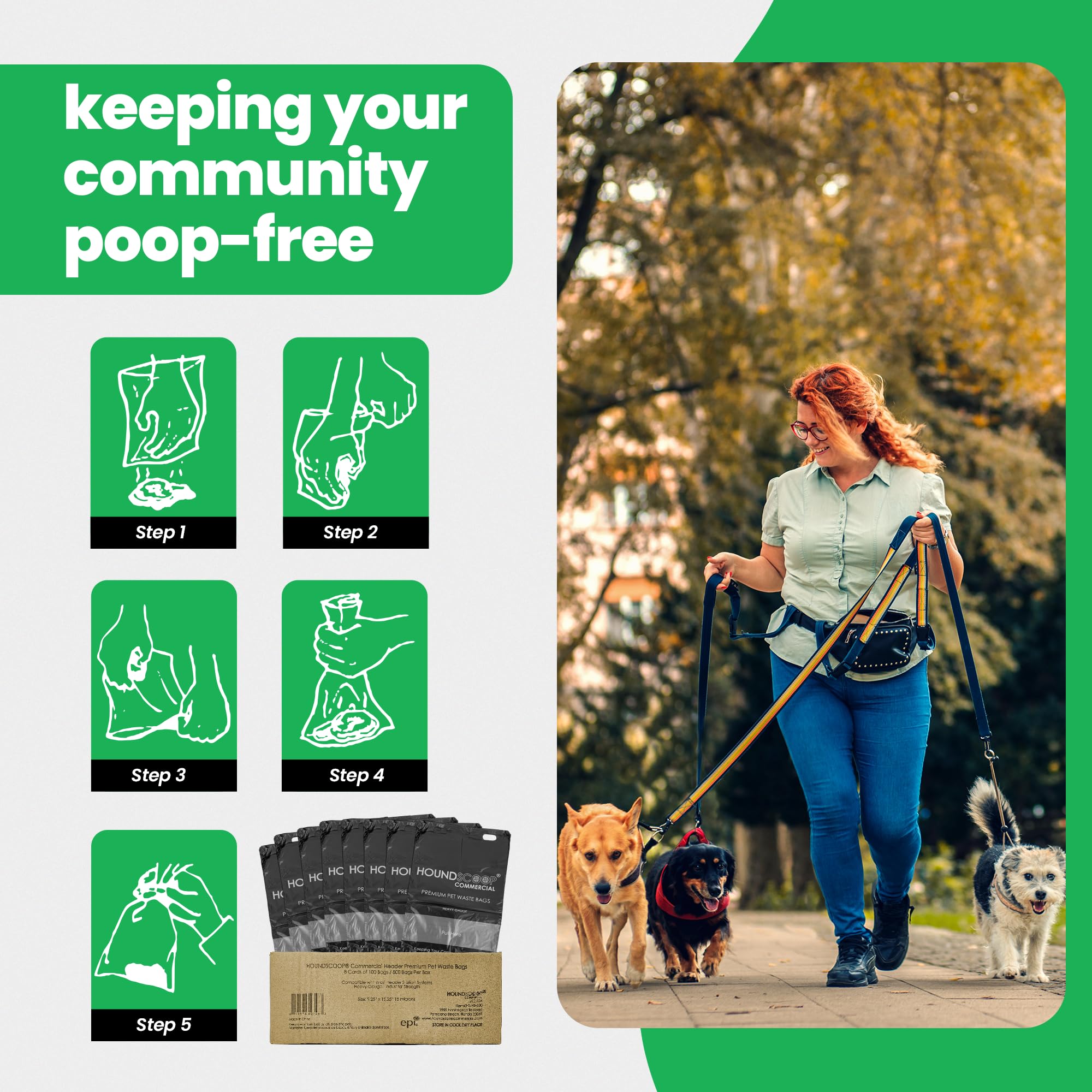 HOUNDSCOOP flat-packed design speeds restocking at dog parks.