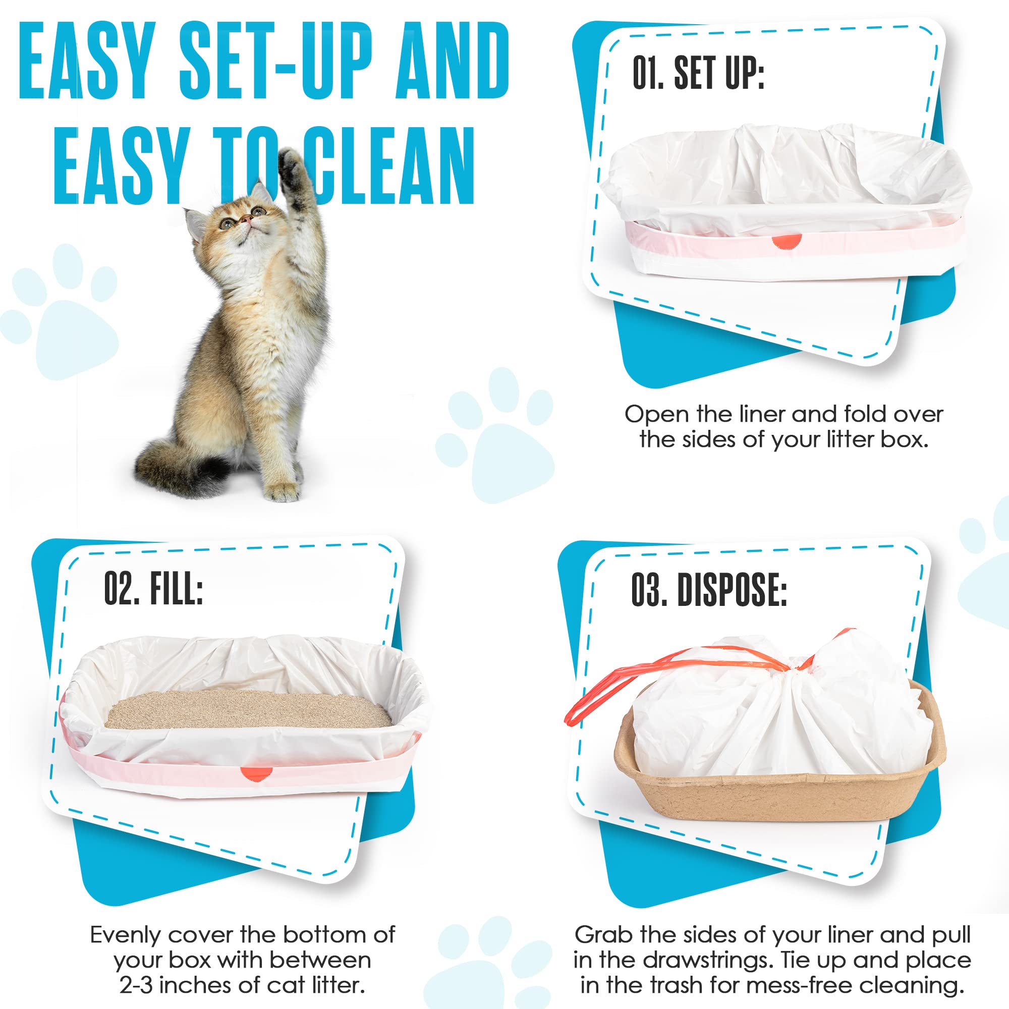 Houseables unscented litter liner for odor-free disposal.
