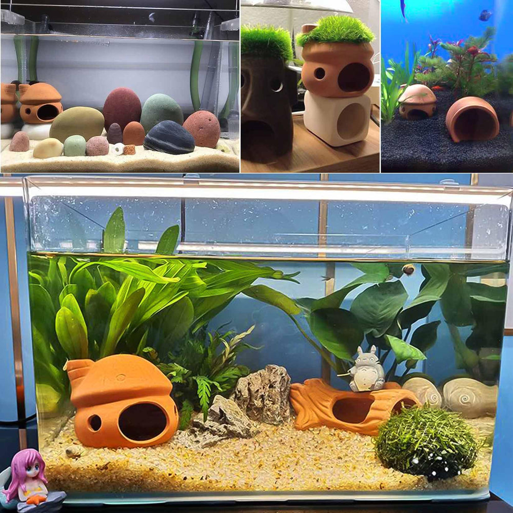 HouseUp 5-gallon tank decoration cave; fits snugly and elevates tank appeal