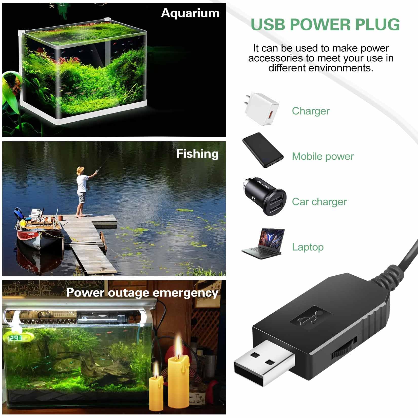 HouseUp aquarium air pump outlet with gentle bubbles for visual appeal.
