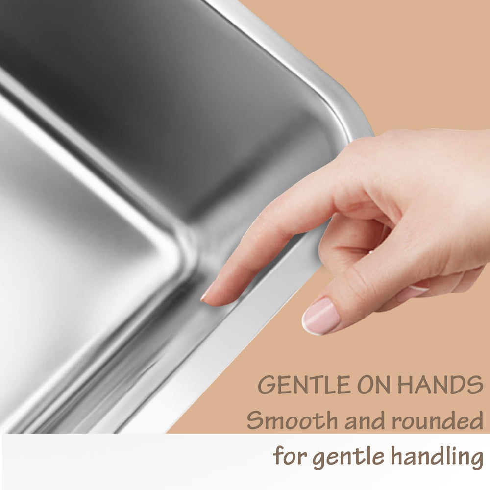 HOUSLUX cat litter box stainless steel wide opening easy access for pets