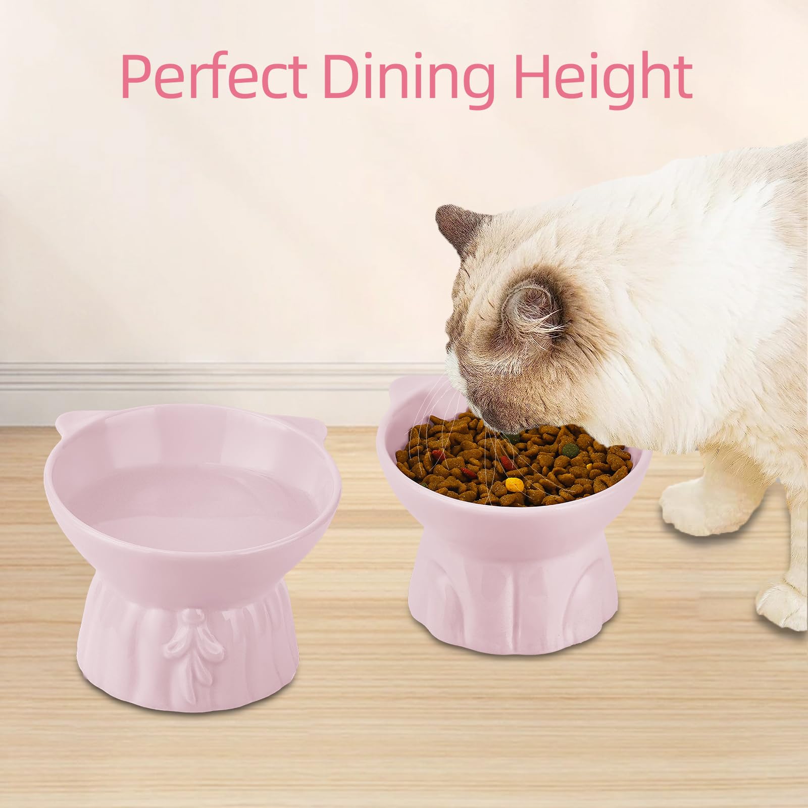 Hovico pink two-bowl set simplifies feeding with separate food and water