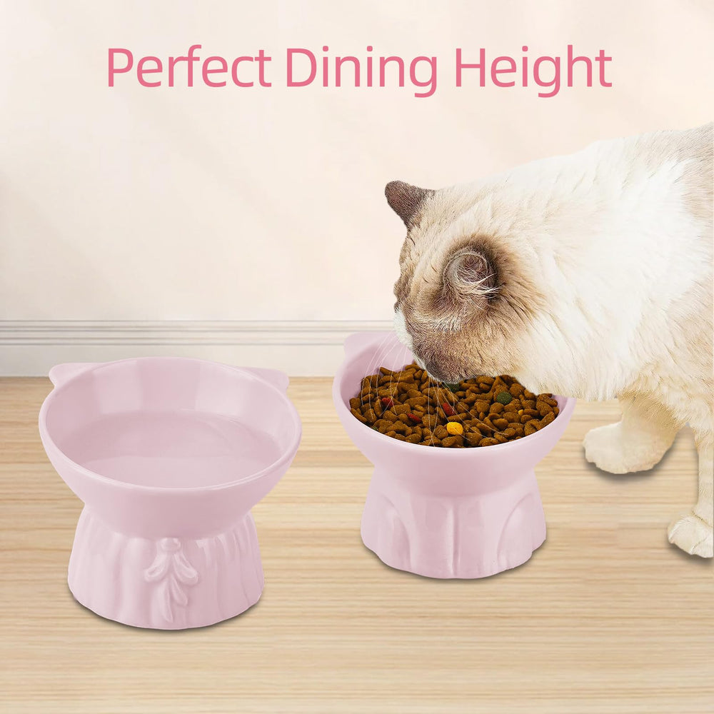 Hovico pink two-bowl set simplifies feeding with separate food and water