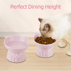 Hovico pink two-bowl set simplifies feeding with separate food and water
