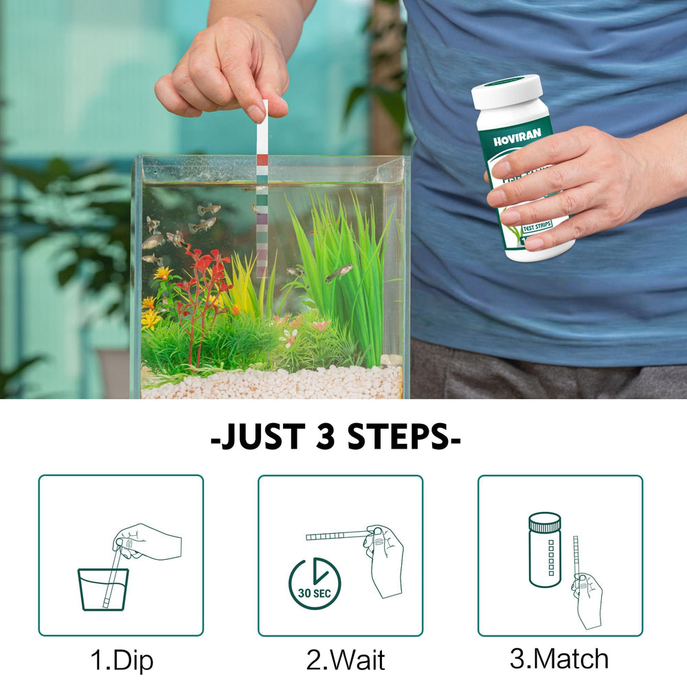 HOVIRAN freshwater-saltwater-use image highlights versatile testing for various aquarium setups.