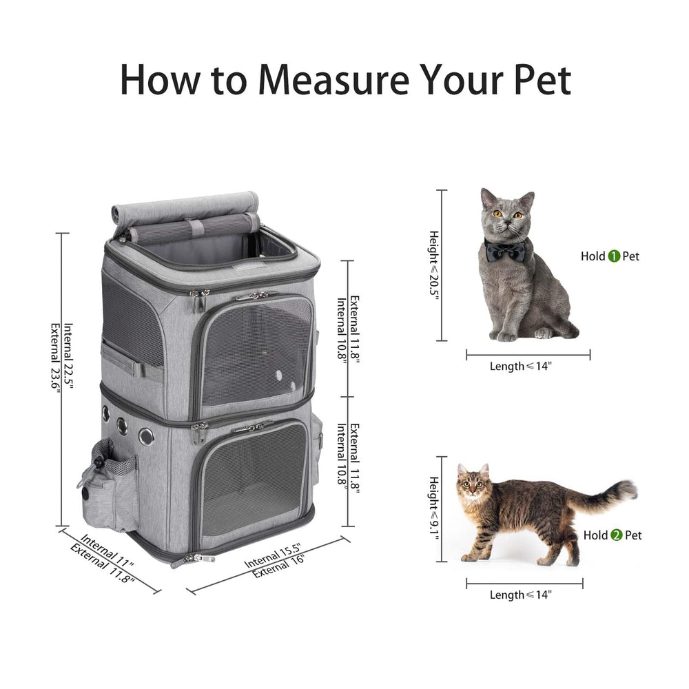 HOVONO pet inside the backpack demonstrates comfortable travel for cats or dogs