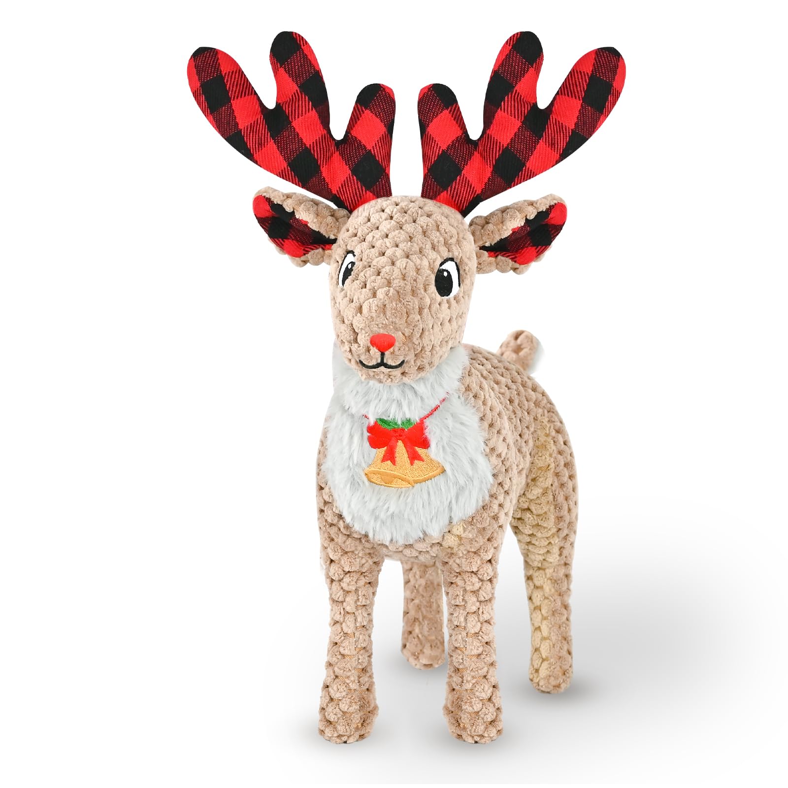 howaukf christmas dog toy reindeer squeaker for festive playtime.