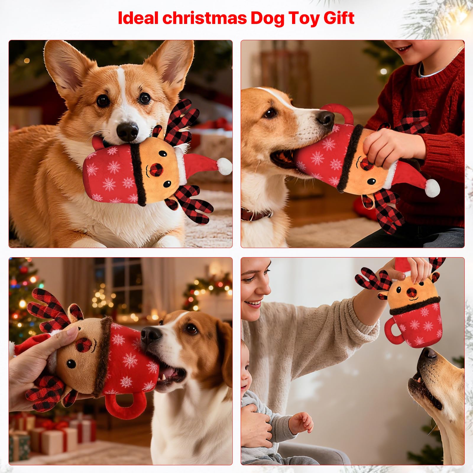 howaukf Christmas dog toy squeaker design encourages active fetch and engagement