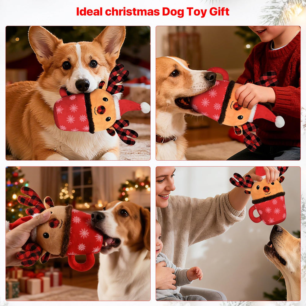 howaukf Christmas dog toy squeaker design encourages active fetch and engagement