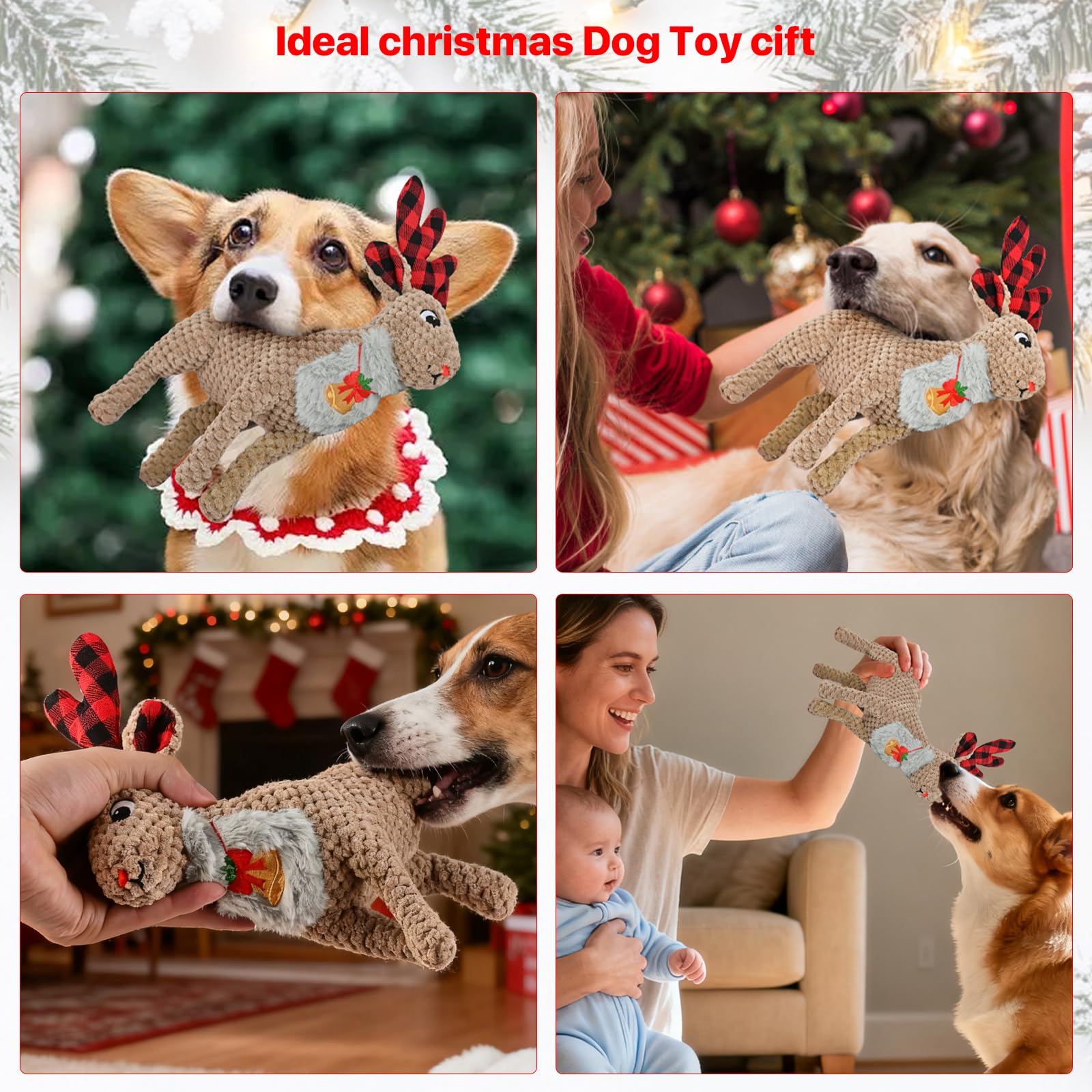 howaukf holiday dog toy gift idea for dogs of all sizes.