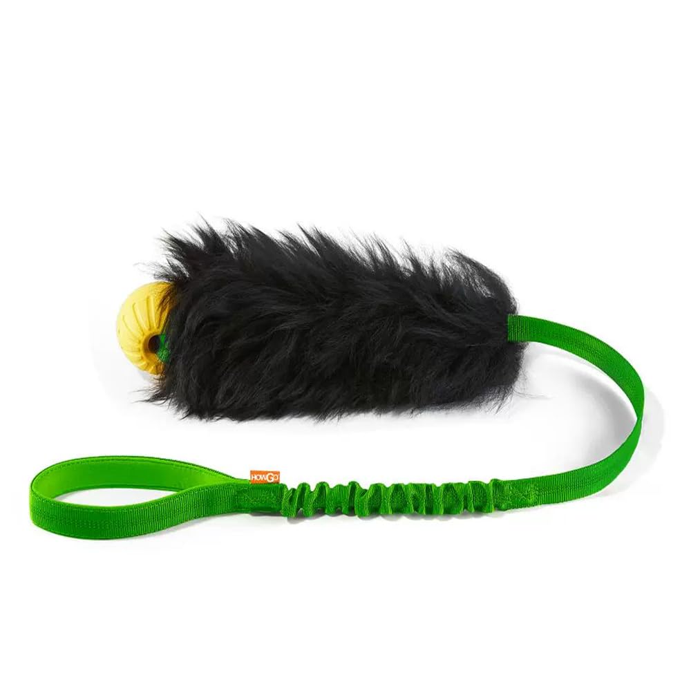 HOWGO dog rope toy sheepskin green highlights plush texture for interactive tug sessions