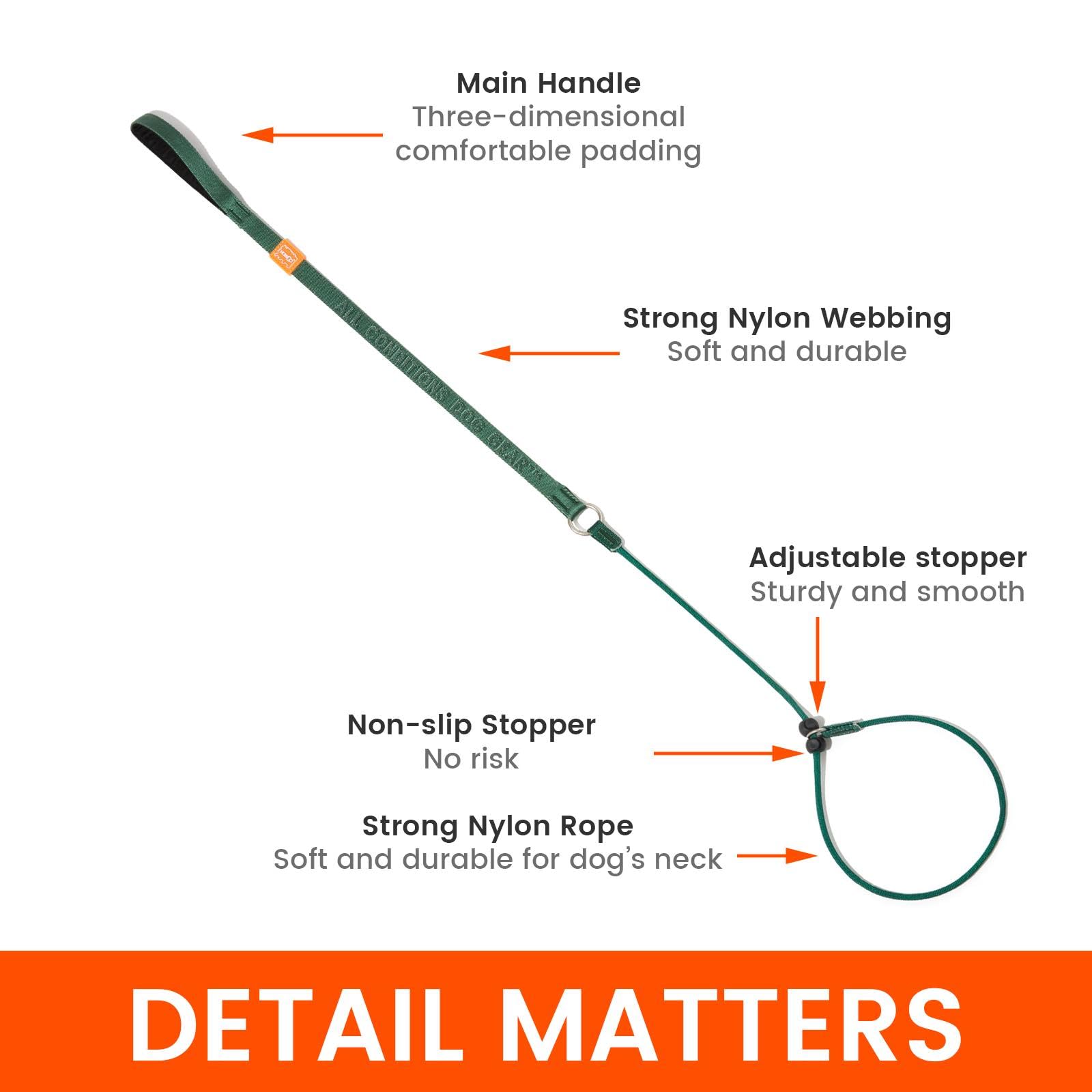 HOWGO dog slip lead orange 3.6ft no-pull function encourages safer pacing