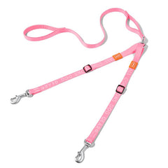 HowGo double dog leash shows 360° swivel for tangle-free walks