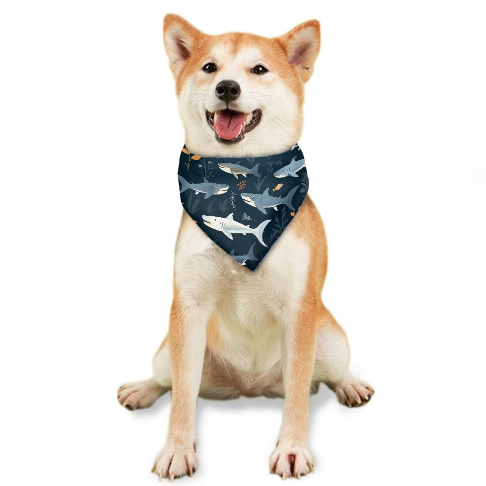 Howilath dog kerchief worn by a dog showing comfortable fit and playful design