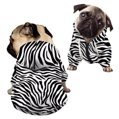 Howilath zebra stripes dog hoodie front view for daily stylish comfort