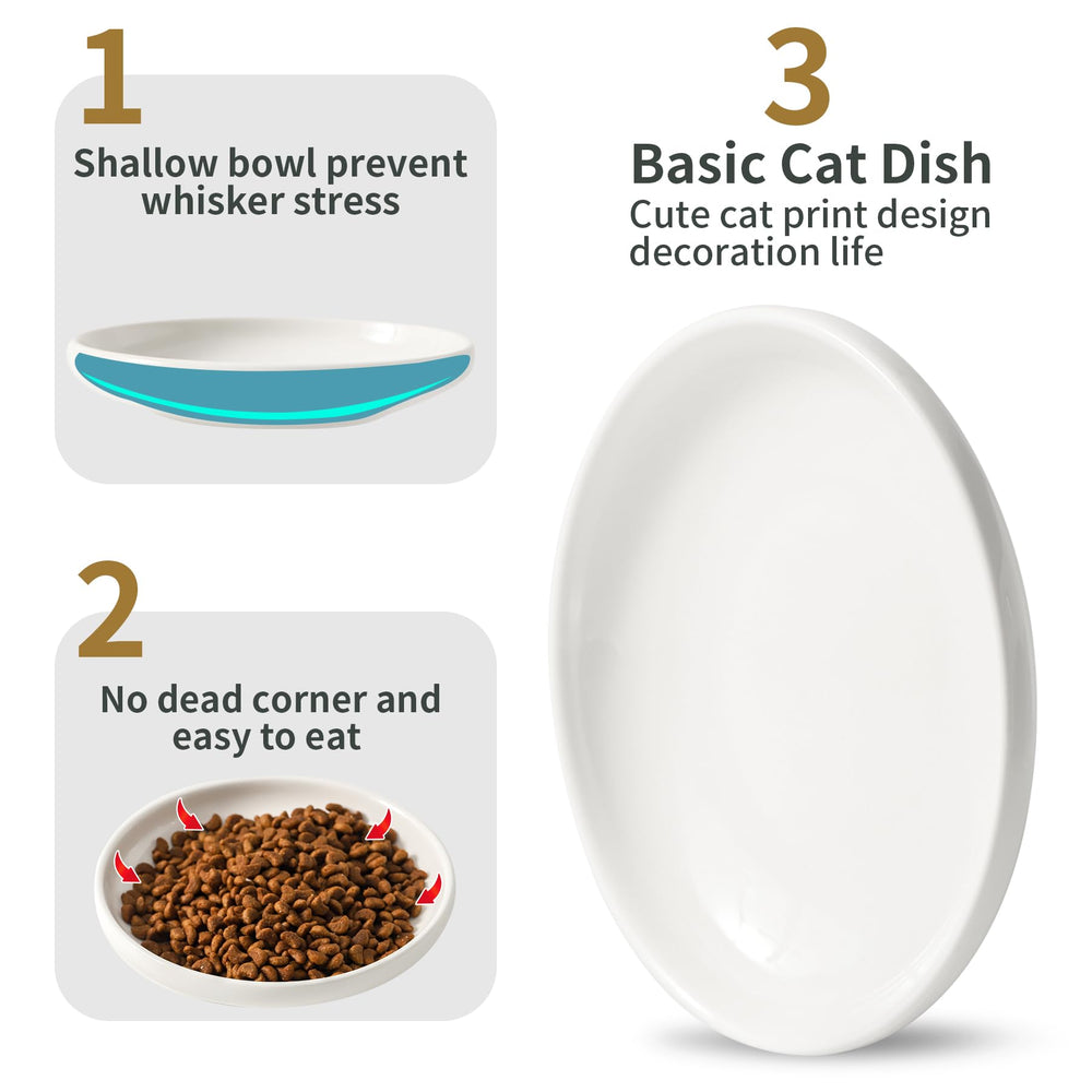 Howise 5-5-inch cat bowls set suitable for multi-pet meals.