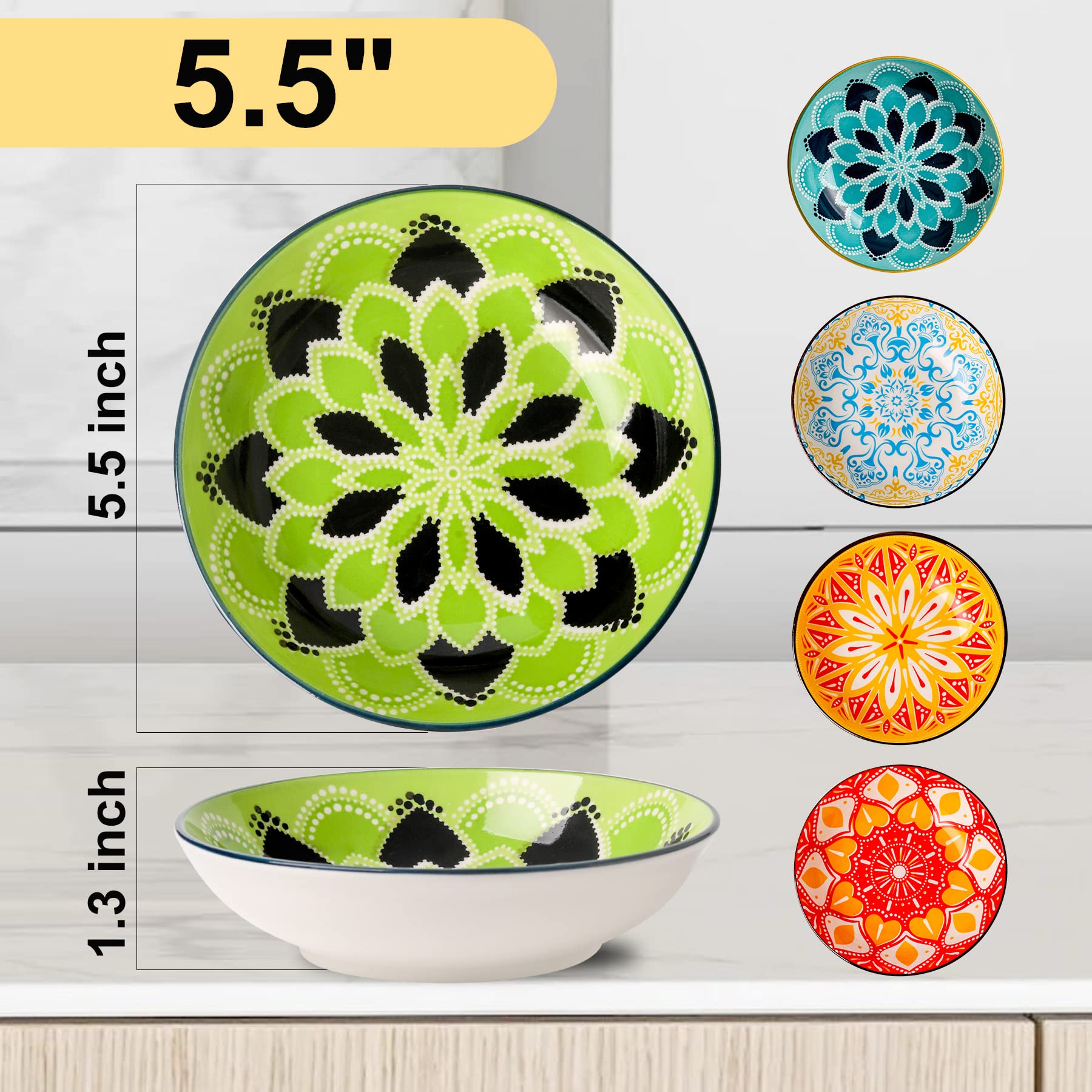 Howise 5 shallow bowls designed for multi-cat feeding and individual portions.