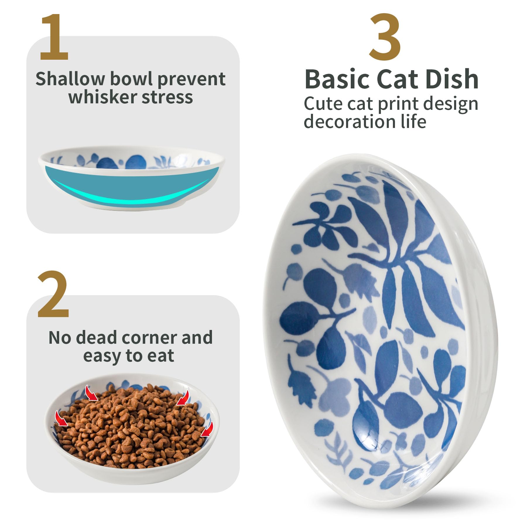 Howise cat bowls and pet mat dining area for mess containment