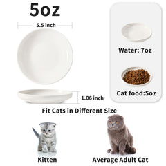 Howise ceramic cat bowls with a dishwasher-safe glaze for easy cleanup.