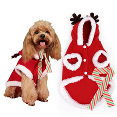 HOWWFALY dog Christmas costume with antlers hat – festive party-ready look.
