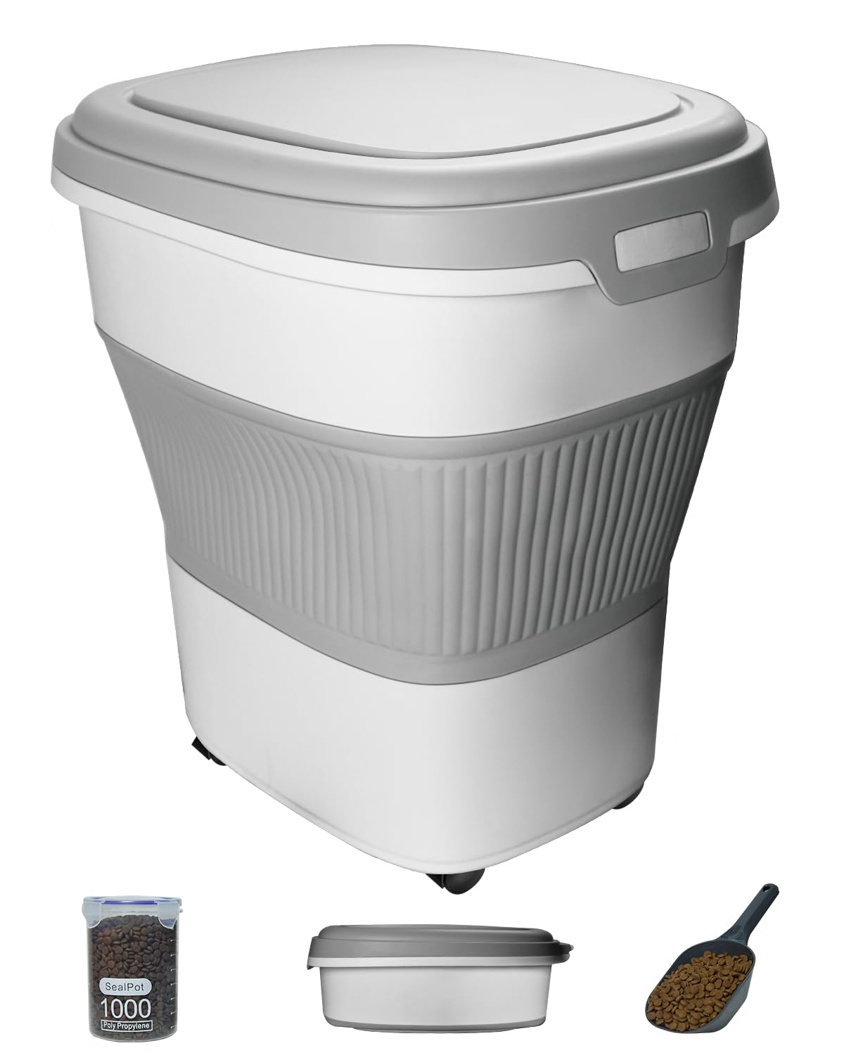 HOYTAMDAR collapsible dog food container with lid for airtight storage