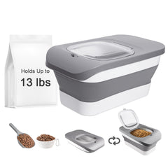 HOYTAMDAR 13-lbs container folded and unfolded showing space-saving design