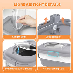 HOYTAMDAR airtight seal keeps pet kibble fresh longer after opening.