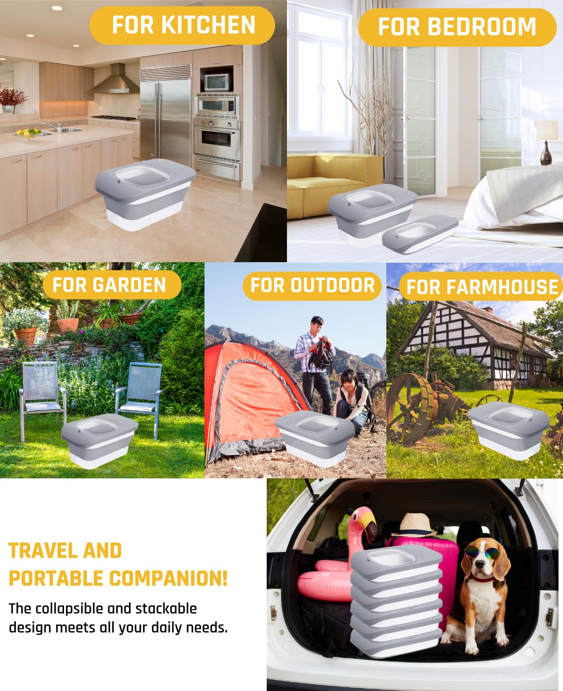 HOYTAMDAR foldable container with TPR hinge for repeated use