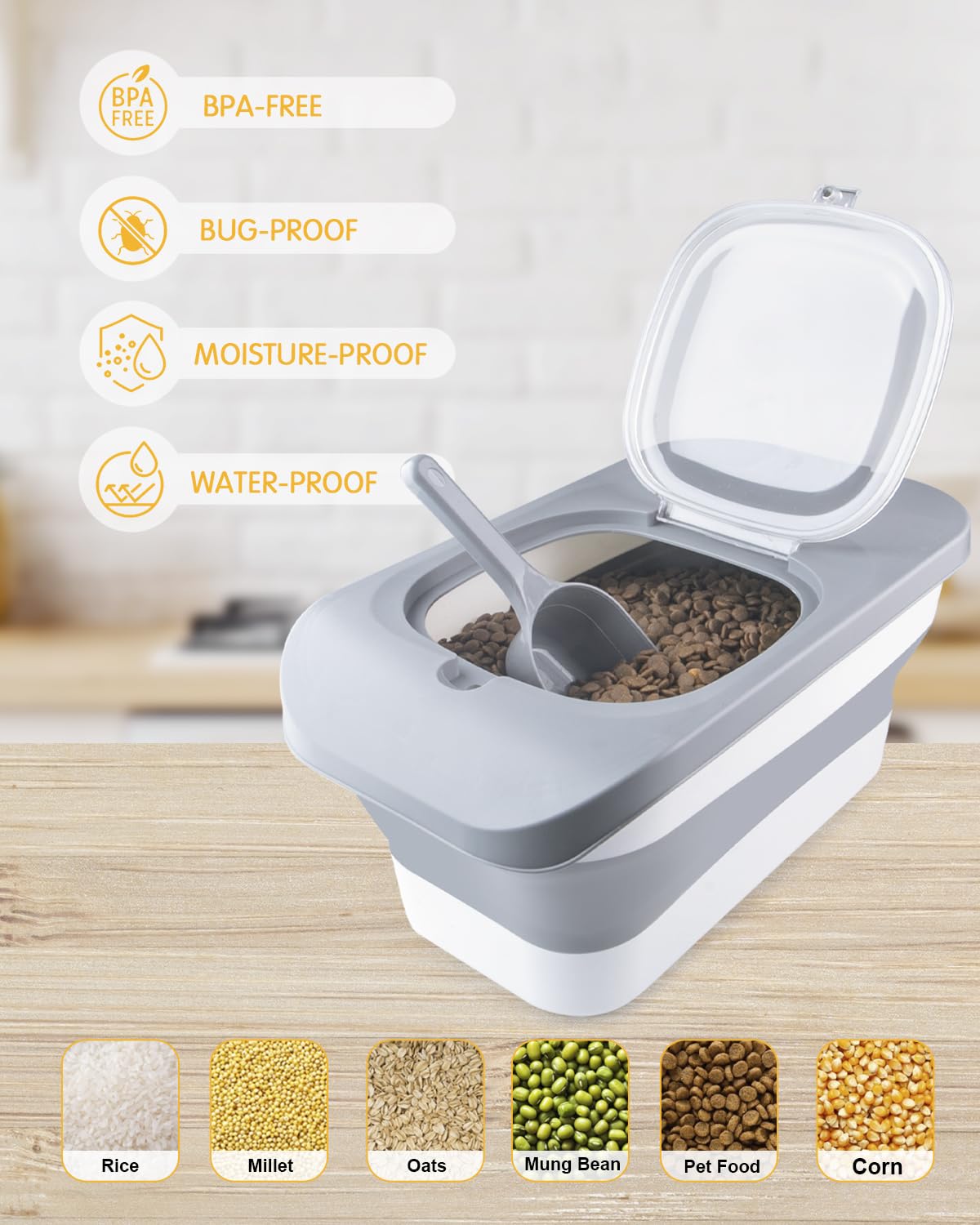 HOYTAMDAR food-grade material ensures durable pet food storage