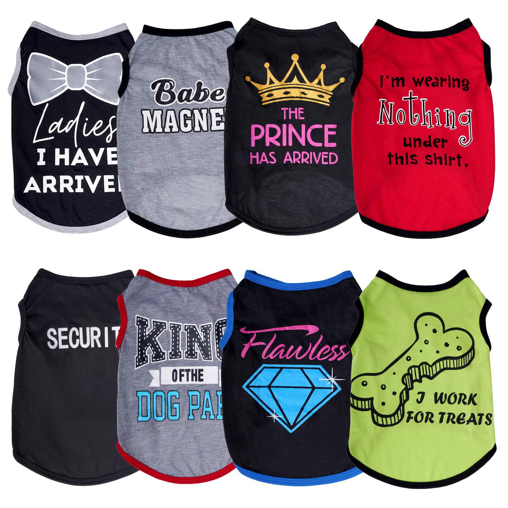 Hoyuwak 8-piece pet shirts bundle with colorful prints for versatile, stylish dog looks.