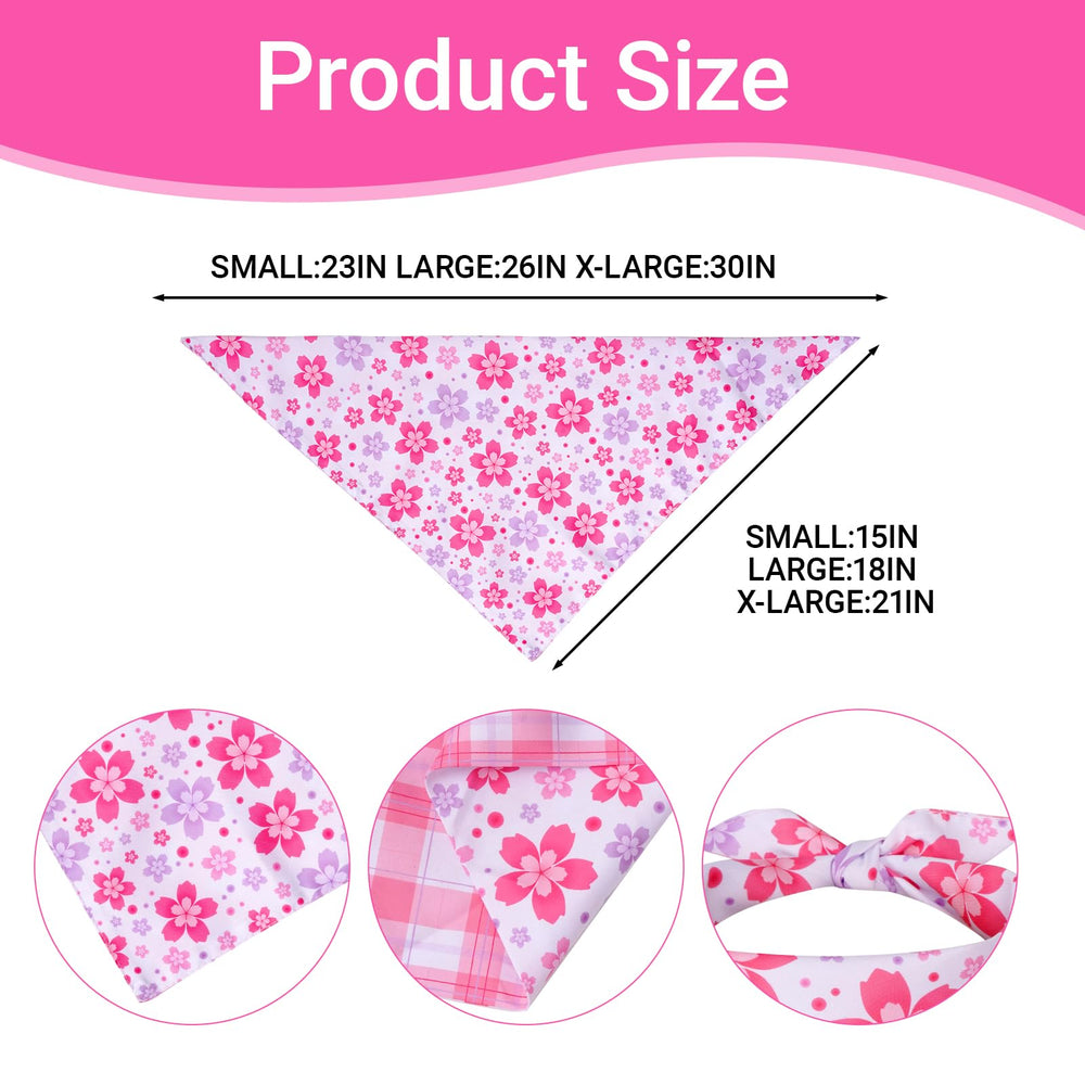 Hoyuwak reversible bandana pink-purple floral design showing two looks in one accessory.