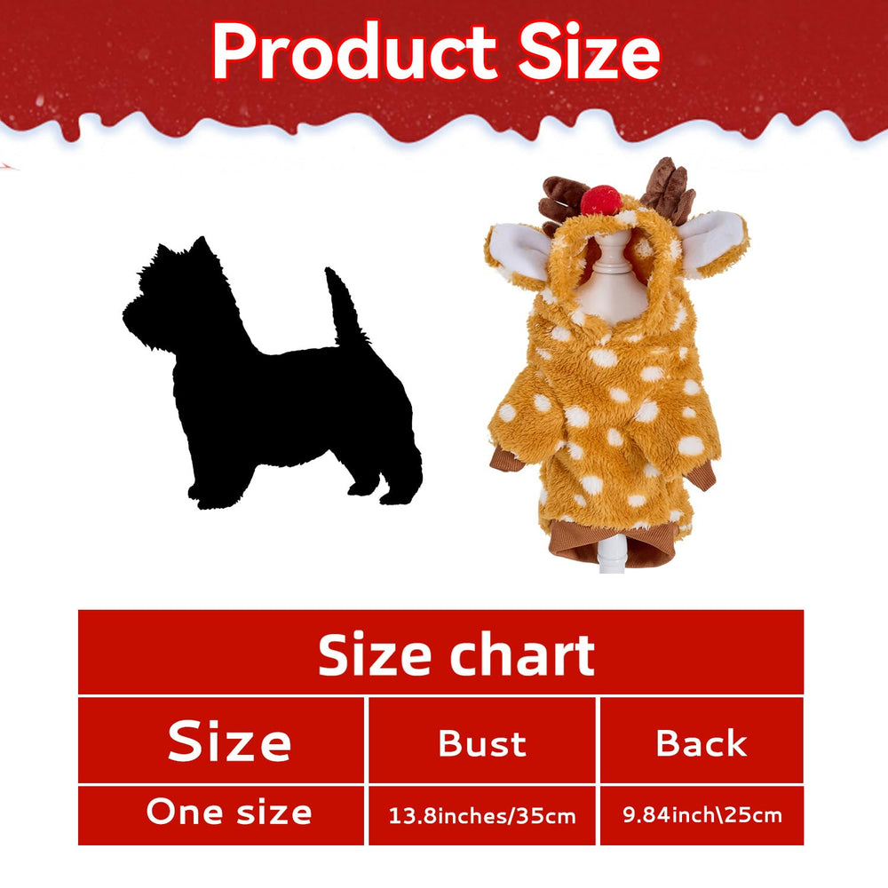 Hoyuwak Reindeer Dog Costume back view shows warm, cozy fit