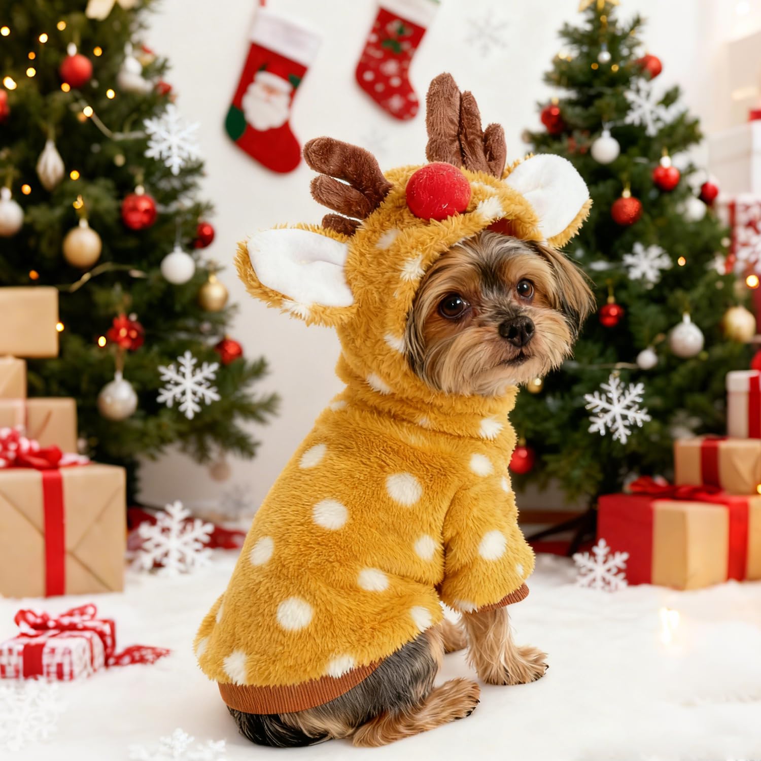 Hoyuwak Reindeer Dog Costume suitable for Christmas outfits and portraits