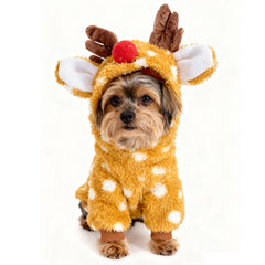 Hoyuwak Reindeer Dog Costume front view for festive pet photos
