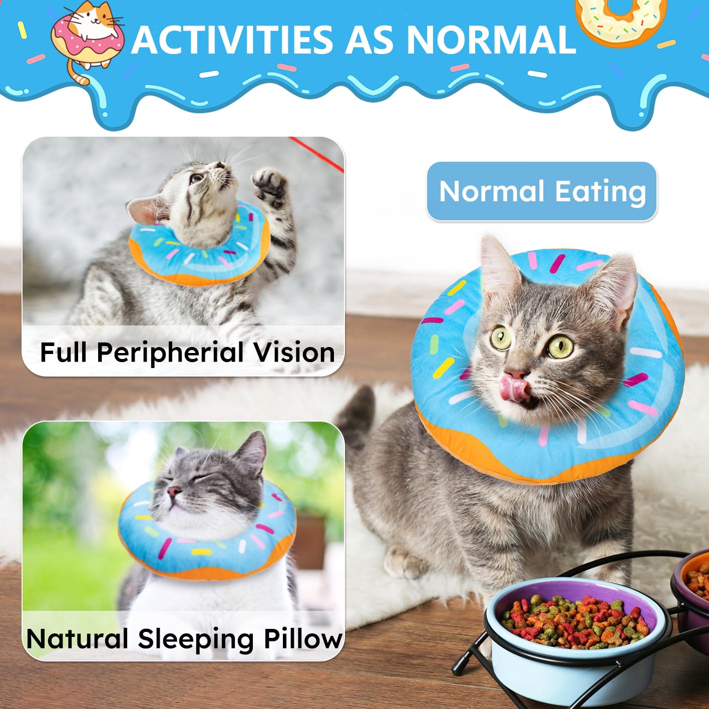 Hpetppy cat cone adjustable band demonstrates secure, customizable fit