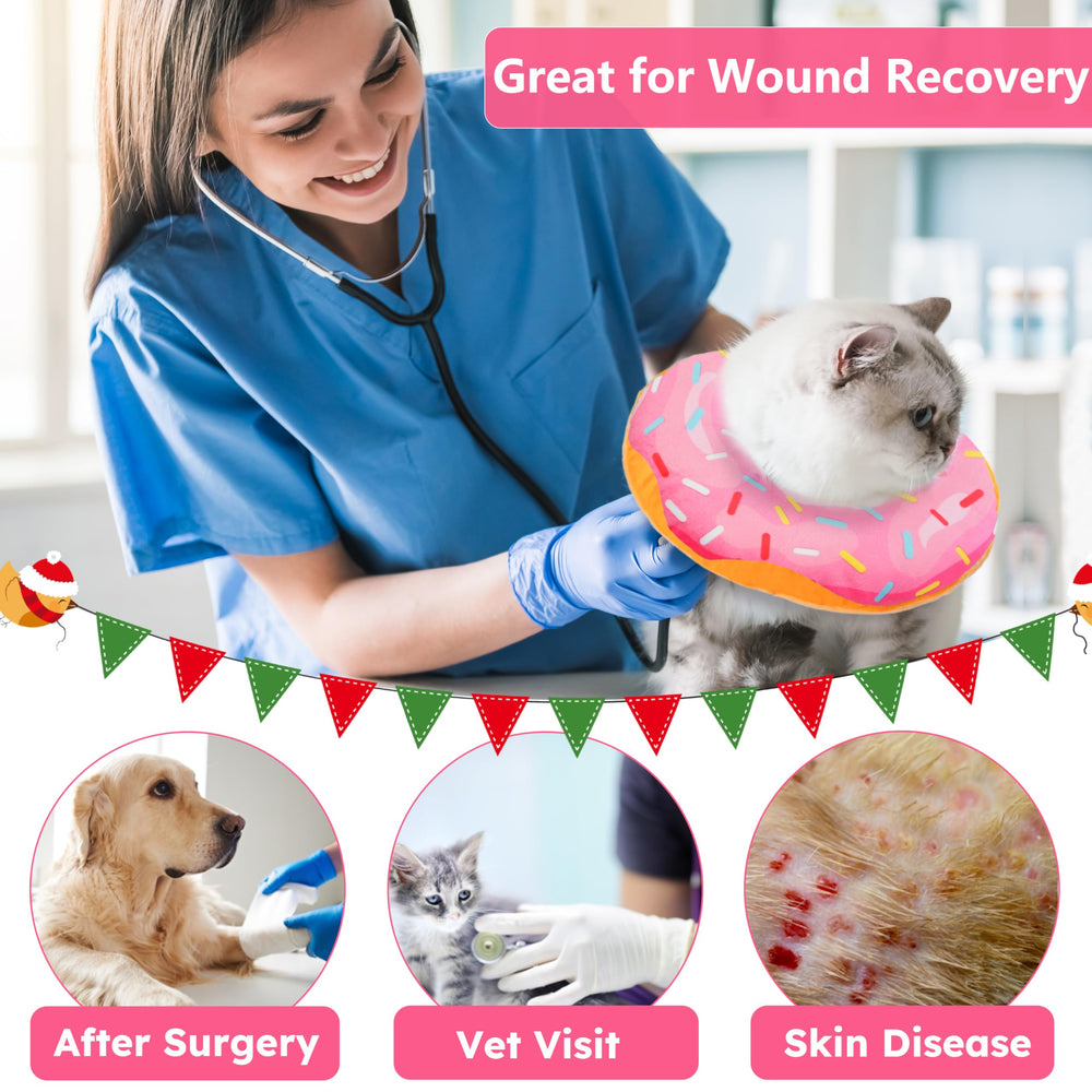Hpetppy cat cone collar donut shape doubles as a neck pillow