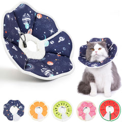 Hpetppy cat cone soft-neckband on a cat, reduces licking for recovery