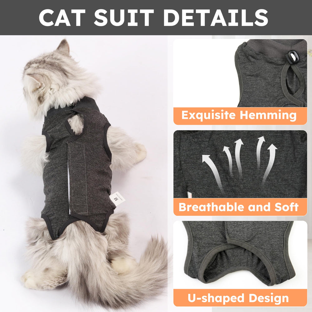 Hpetppy cat recovery-suit-adjustable-neck-velcro fits various body shapes comfortably.