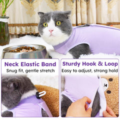 Hpetppy cat recovery suit back Velcro closure enables quick dressing and personalized sizing.