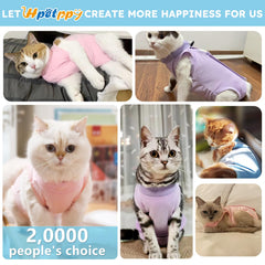 Hpetppy cat recovery suit back Velcro closure for adjustable secure fit
