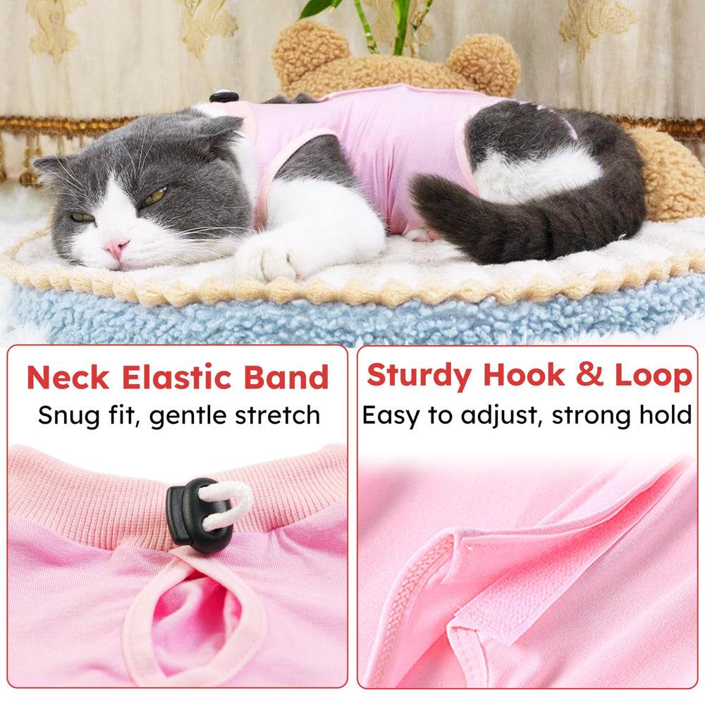 Hpetppy Pink Cat Bodysuit as an alternative to the cone of shame.
